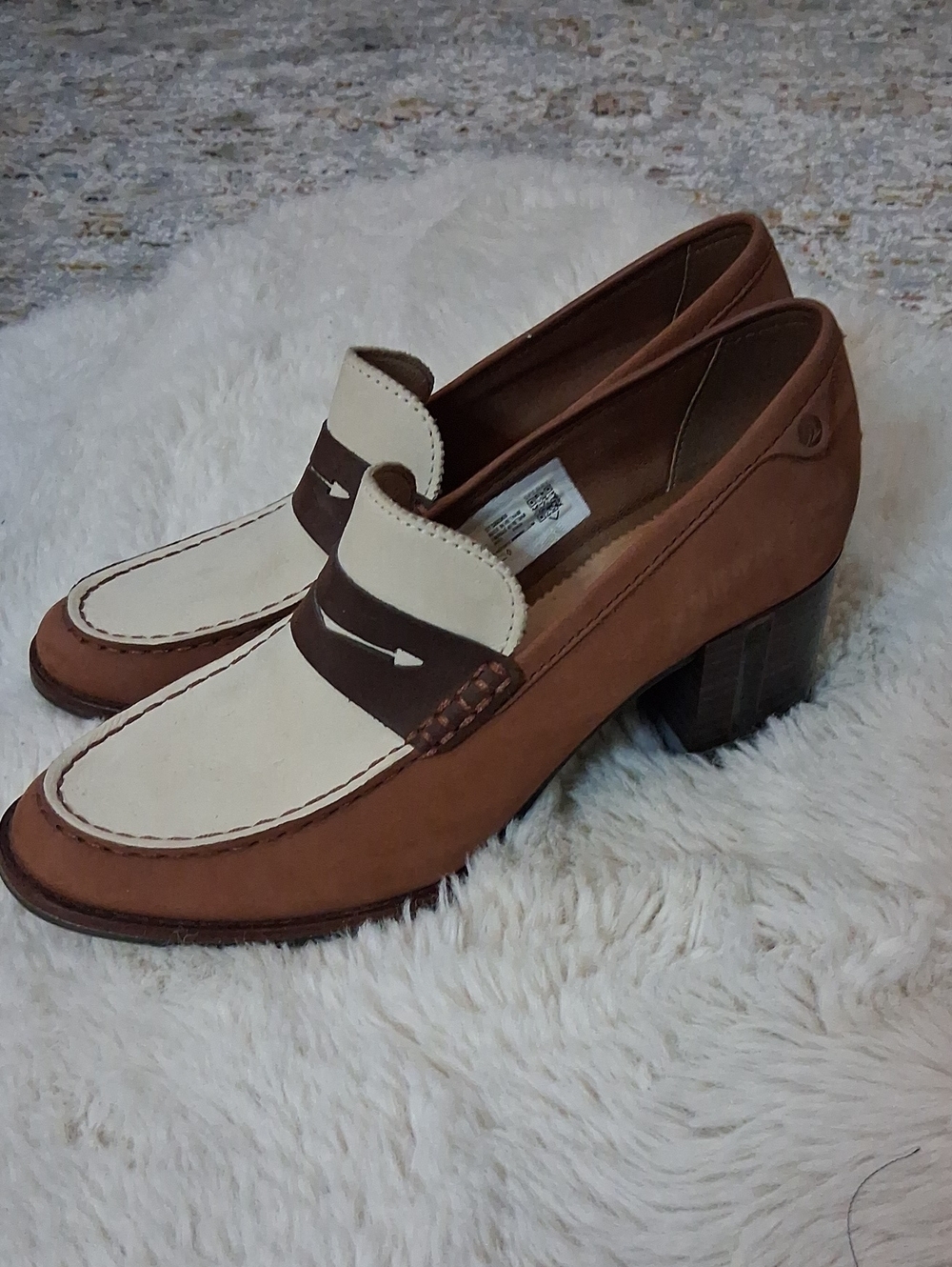 Sperry Brown and Cream Two-Tone Penny Loafers